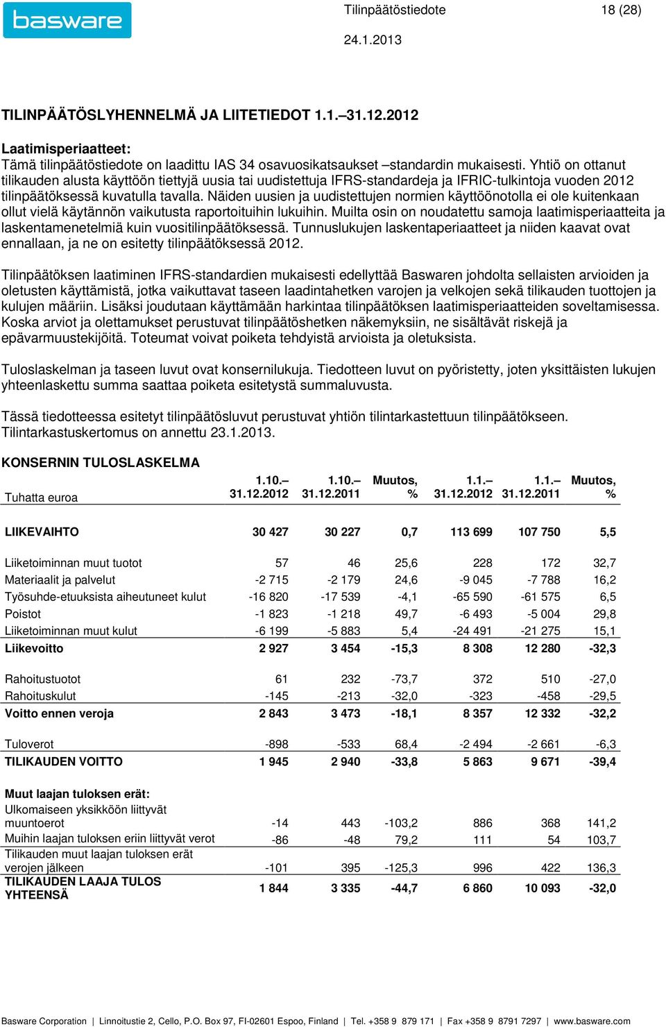 Näiden uusien ja uudistettujen normien käyttöönotolla ei ole kuitenkaan ollut vielä käytännön vaikutusta raportoituihin lukuihin.