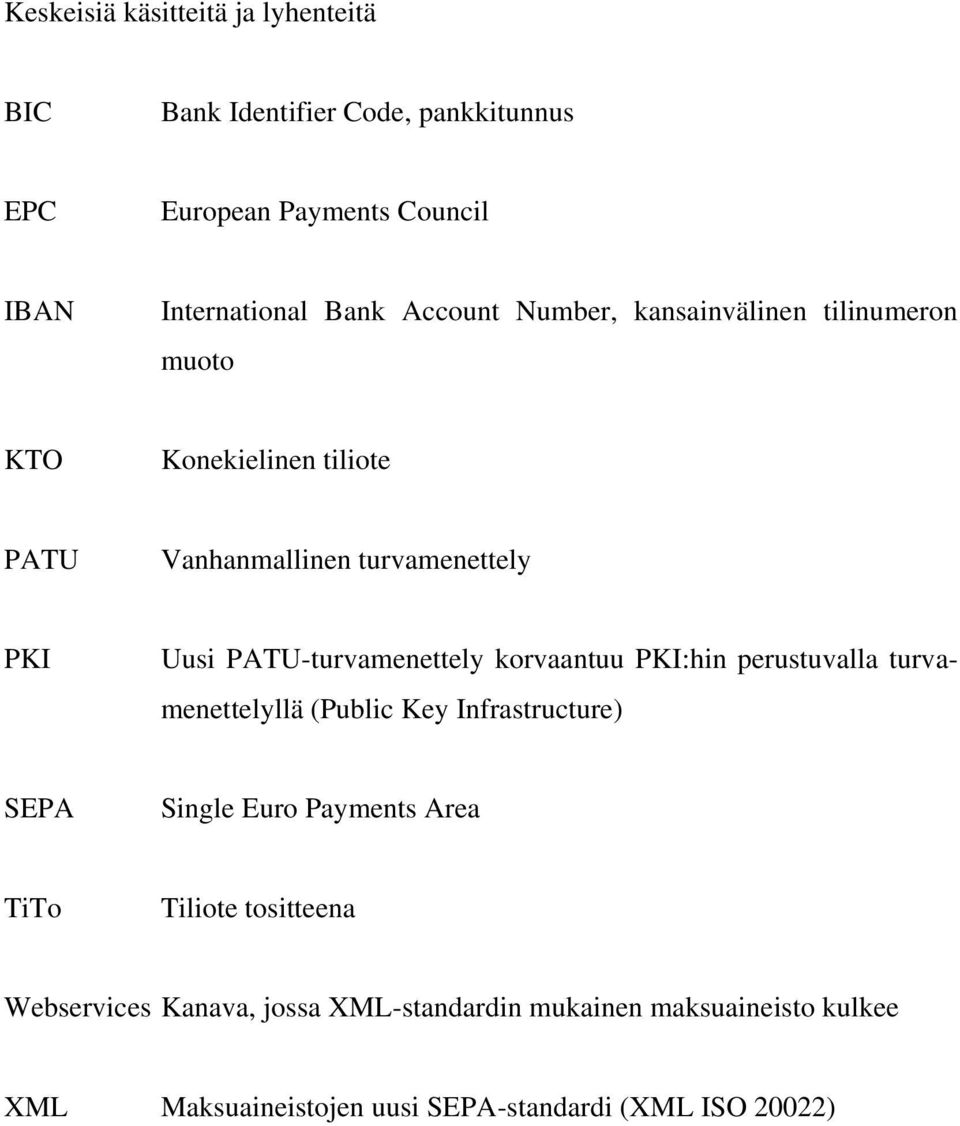 PATU-turvamenettely korvaantuu PKI:hin perustuvalla turvamenettelyllä (Public Key Infrastructure) SEPA Single Euro Payments Area