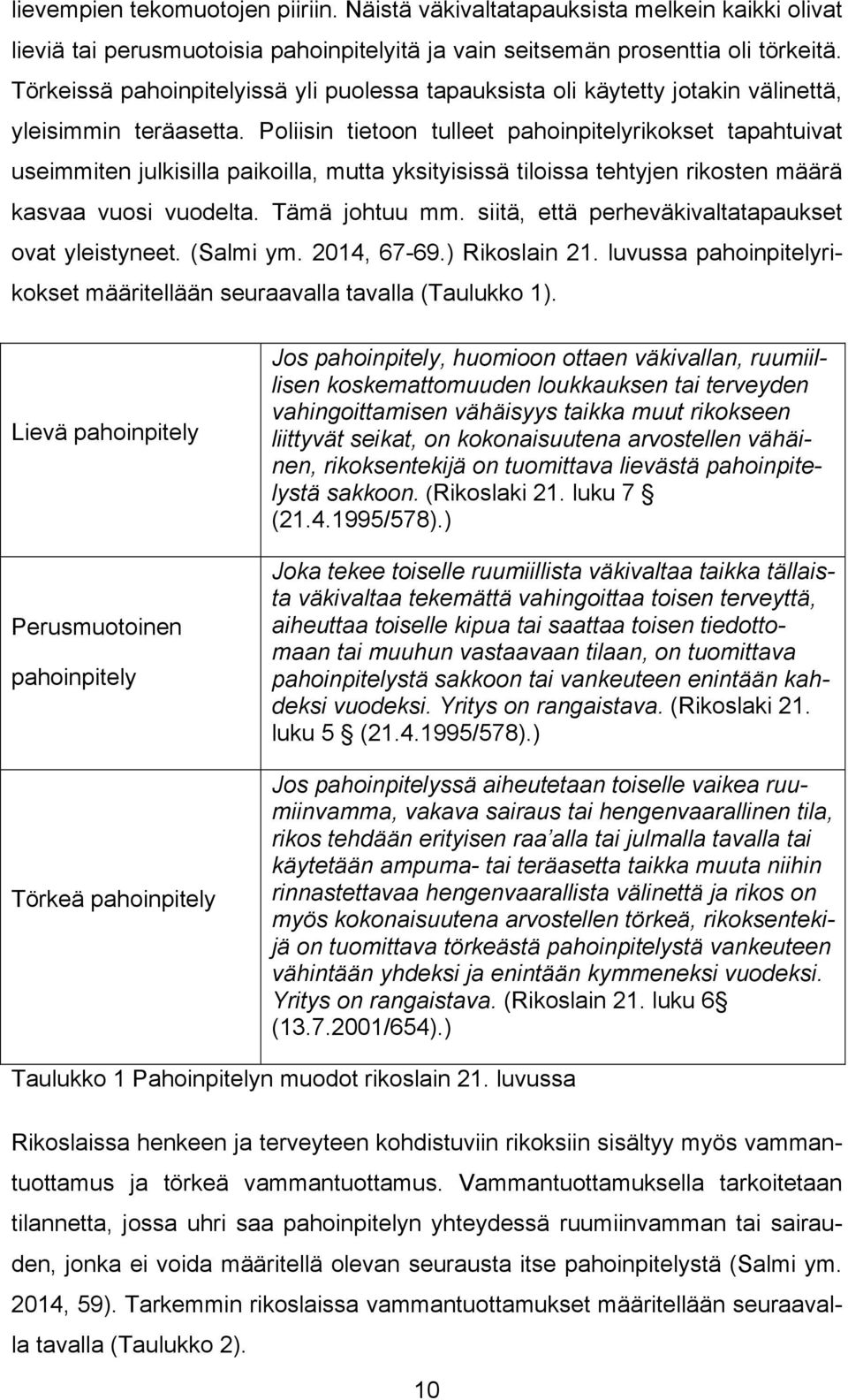 Poliisin tietoon tulleet pahoinpitelyrikokset tapahtuivat useimmiten julkisilla paikoilla, mutta yksityisissä tiloissa tehtyjen rikosten määrä kasvaa vuosi vuodelta. Tämä johtuu mm.