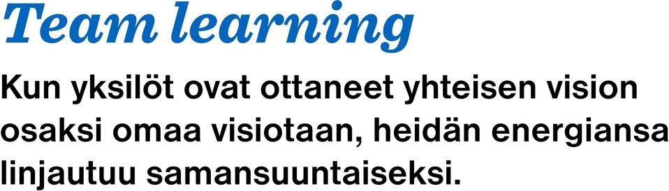 omaa visiotaan, heidän