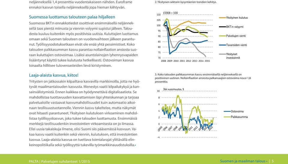 Taloudesta kuuluu kuitenkin myös positiivisia uutisia. Kuluttajien luottamus omaan sekä Suomen talouteen on vuodenvaihteen jälkeen parantunut.