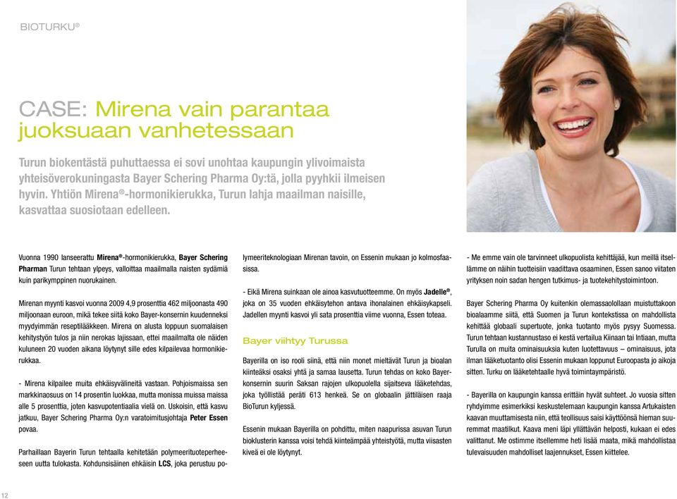 Vuonna 1990 lanseerattu Mirena -hormonikierukka, Bayer Schering Pharman Turun tehtaan ylpeys, valloittaa maailmalla naisten sydämiä kuin parikymppinen nuorukainen.