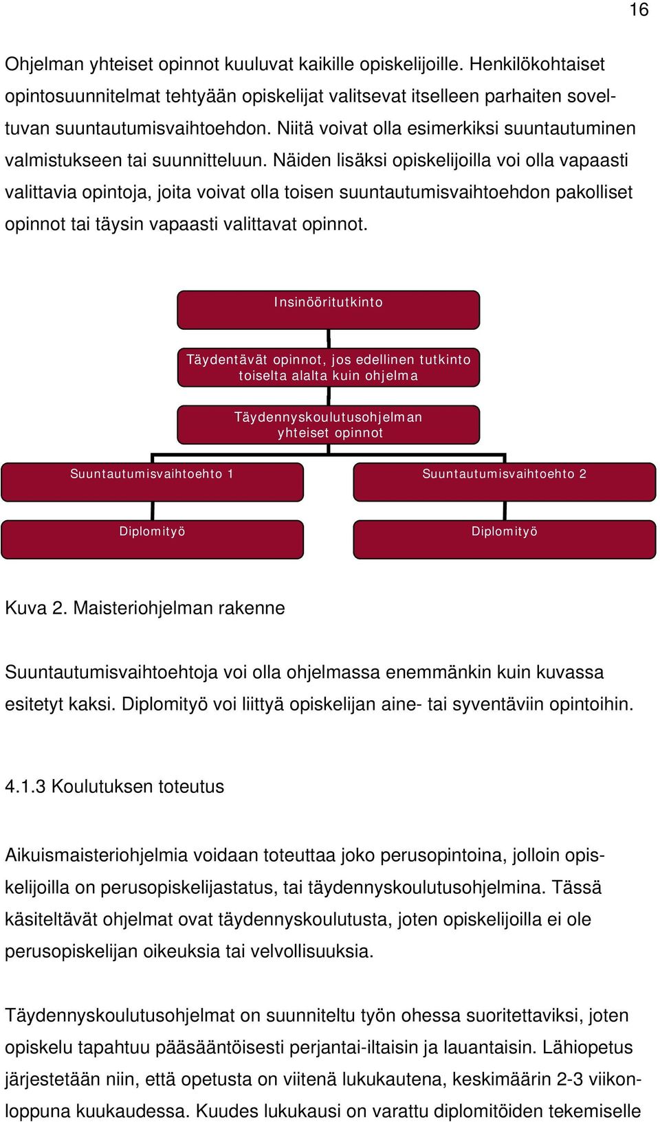 Näiden lisäksi opiskelijoilla voi olla vapaasti valittavia opintoja, joita voivat olla toisen suuntautumisvaihtoehdon pakolliset opinnot tai täysin vapaasti valittavat opinnot.