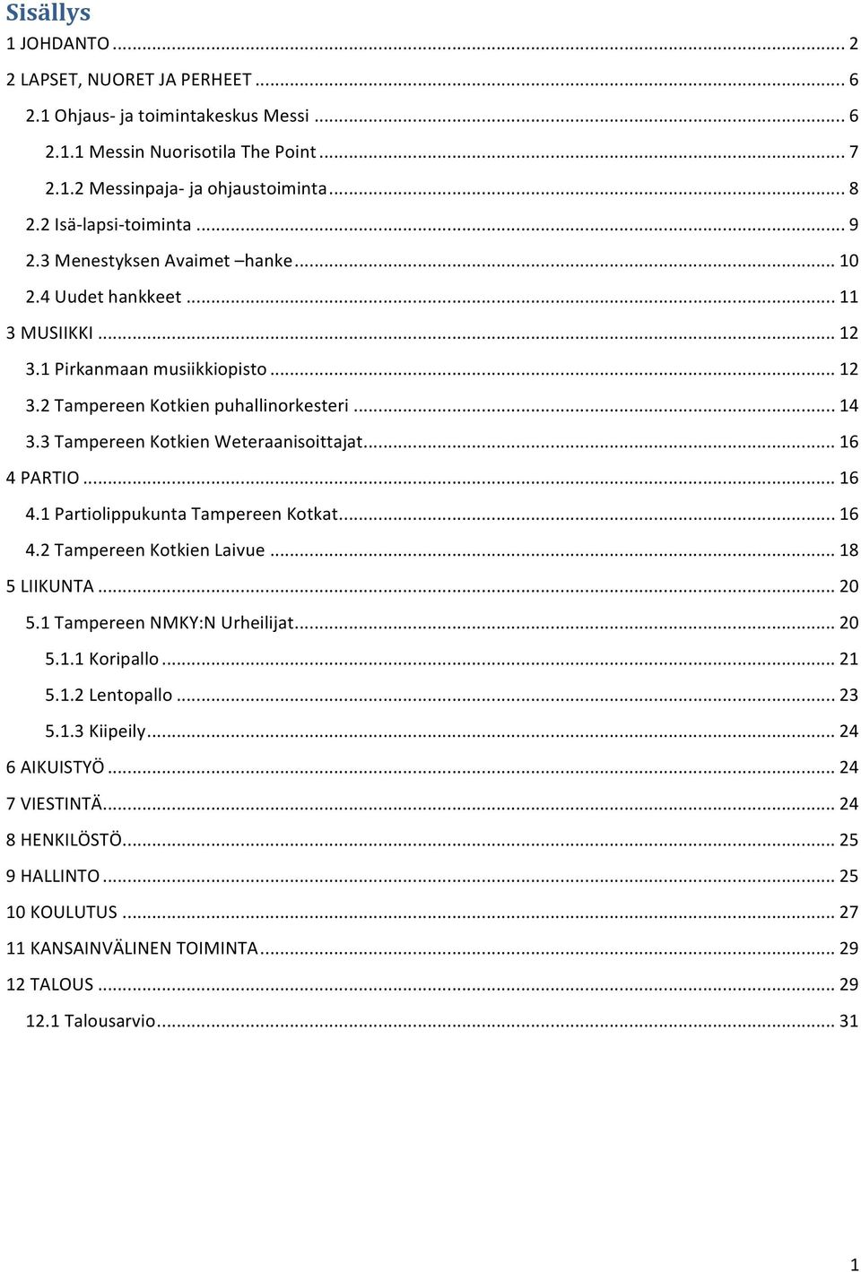 3 Tampereen Kotkien Weteraanisoittajat... 16 4 PARTIO... 16 4.1 Partiolippukunta Tampereen Kotkat... 16 4.2 Tampereen Kotkien Laivue... 18 5 LIIKUNTA... 20 5.1 Tampereen NMKY:N Urheilijat... 20 5.1.1 Koripallo.