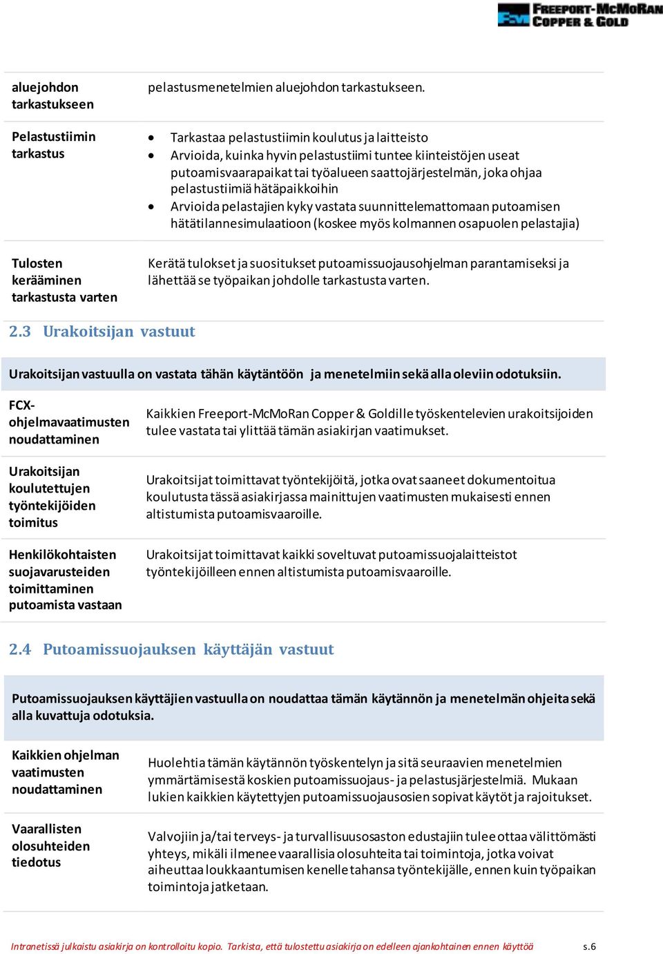 ohjaa pelastustiimiä hätäpaikkoihin Arvioida pelastajien kyky vastata suunnittelemattomaan putoamisen hätätilannesimulaatioon (koskee myös kolmannen osapuolen pelastajia) Tulosten kerääminen