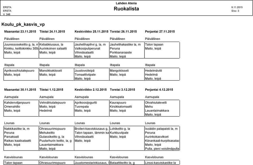 2015 Keskiviikko 25.11.