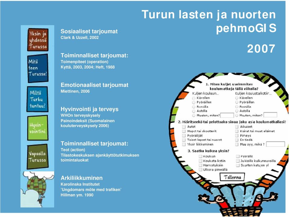 terveyskysely Painoindeksit (Suomalainen kouluterveyskysely 2006) Toiminnalliset tarjoumat: Teot (action)