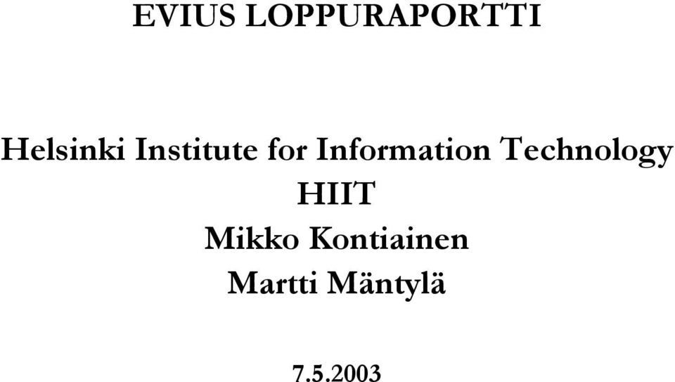 Information Technology HIIT