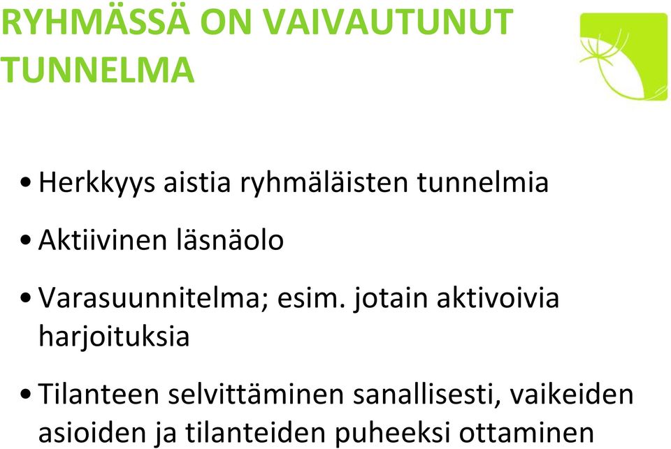 Varasuunnitelma; esim.