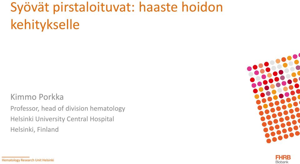 head of division hematology Helsinki