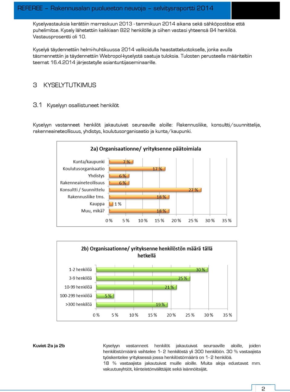 Tulosten perusteella määriteltiin teemat 16.4.2014 järjestetylle asiantuntijaseminaarille. 3 KYSELYTUTKIMUS 3.