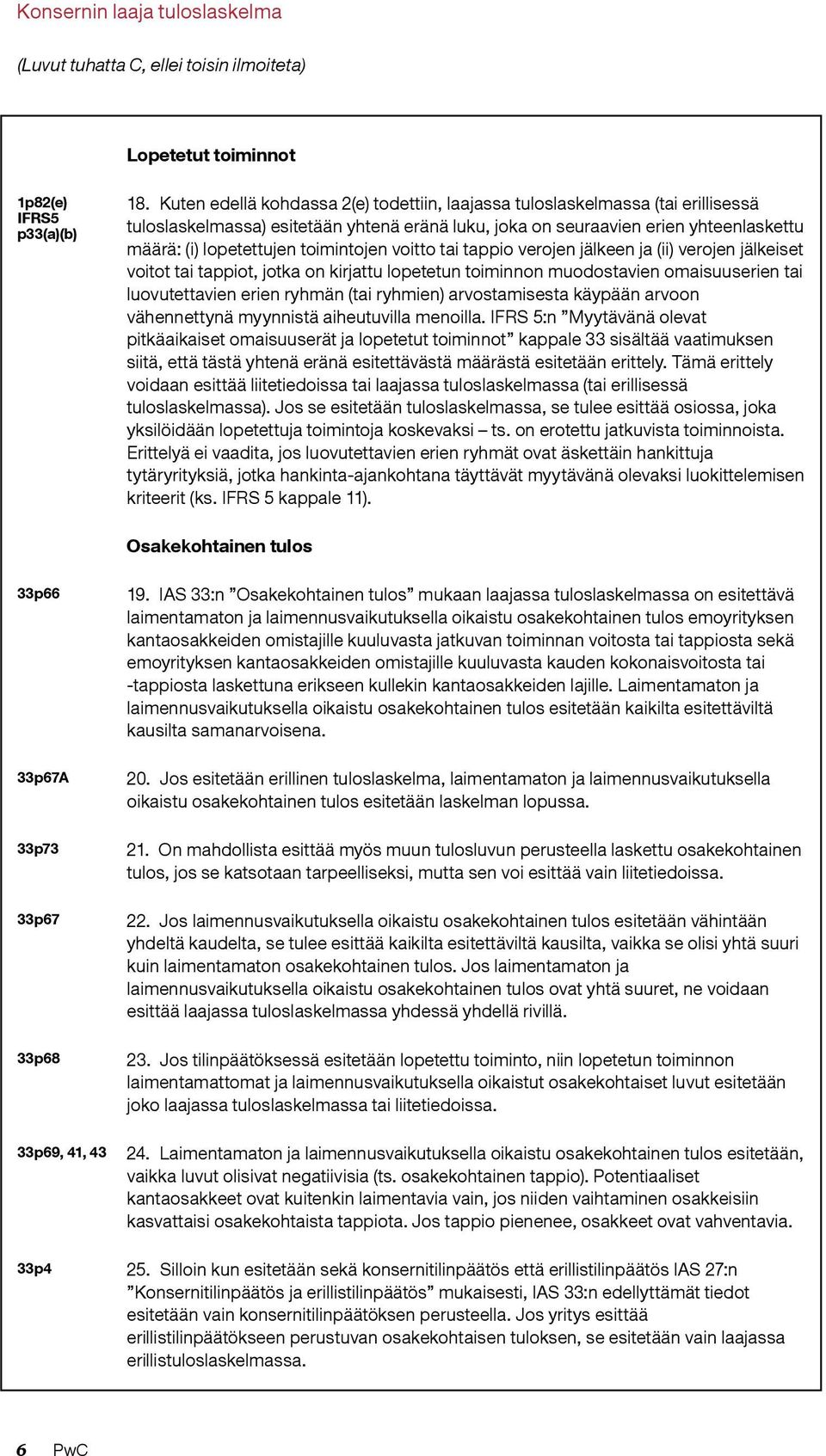 toimintojen voitto tai tappio verojen jälkeen ja (ii) verojen jälkeiset voitot tai tappiot, jotka on kirjattu lopetetun toiminnon muodostavien omaisuuserien tai luovutettavien erien ryhmän (tai