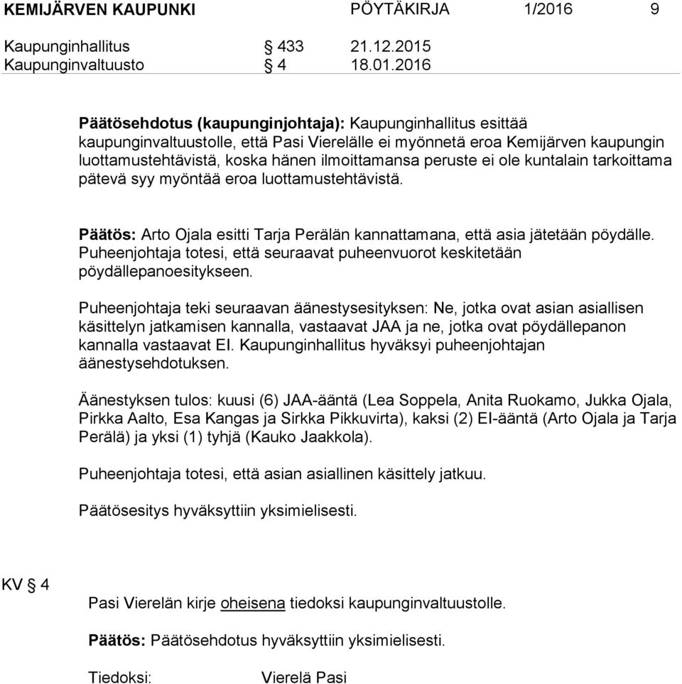 Kaupunginvaltuusto 4 18.01.