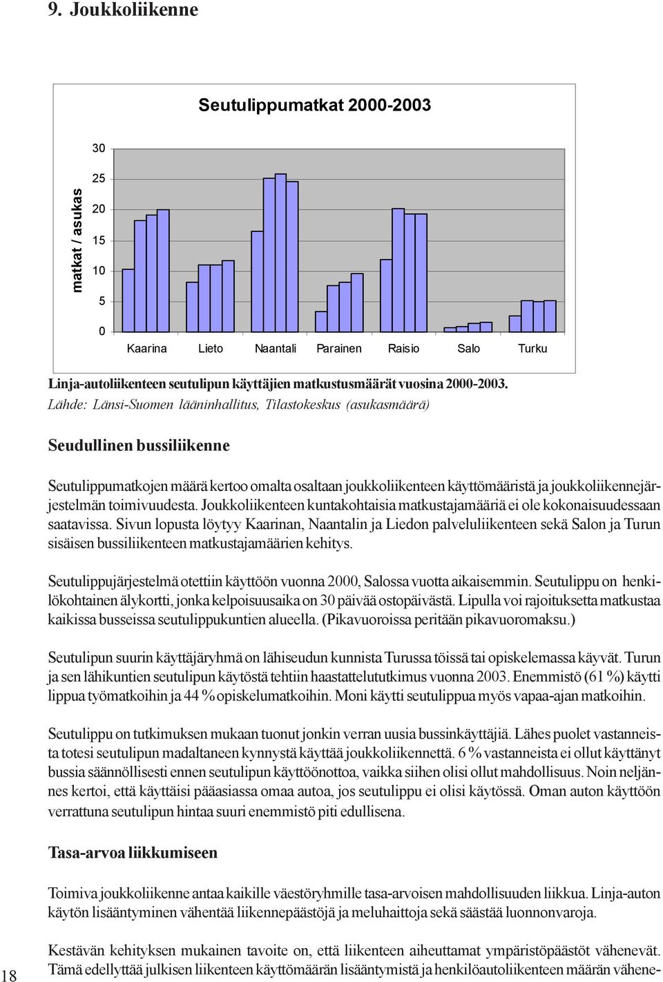 toimivuudesta. Joukkoliikenteen kuntakohtaisia matkustajamääriä ei ole kokonaisuudessaan saatavissa.