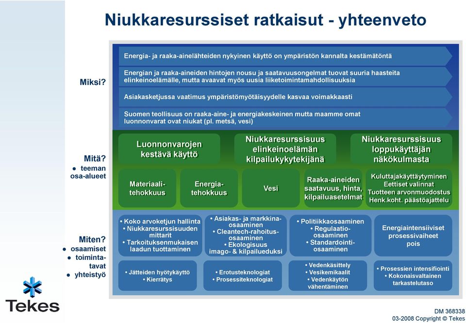 ympäristömyötäisyydelle kasvaa voimakkaasti Suomen teollisuus on raaka-aine- ja energiakeskeinen mutta maamme omat luonnonvarat ovat niukat (pl. metsä, vesi) Mitä?