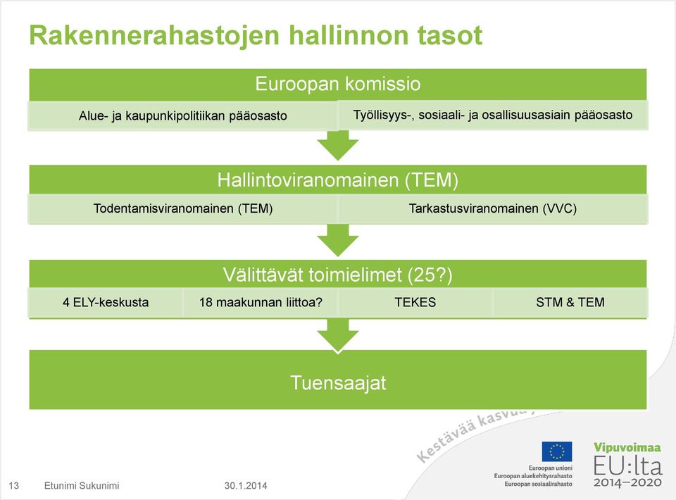 (TEM) Todentamisviranomainen (TEM) Tarkastusviranomainen (VVC) Välittävät toimielimet