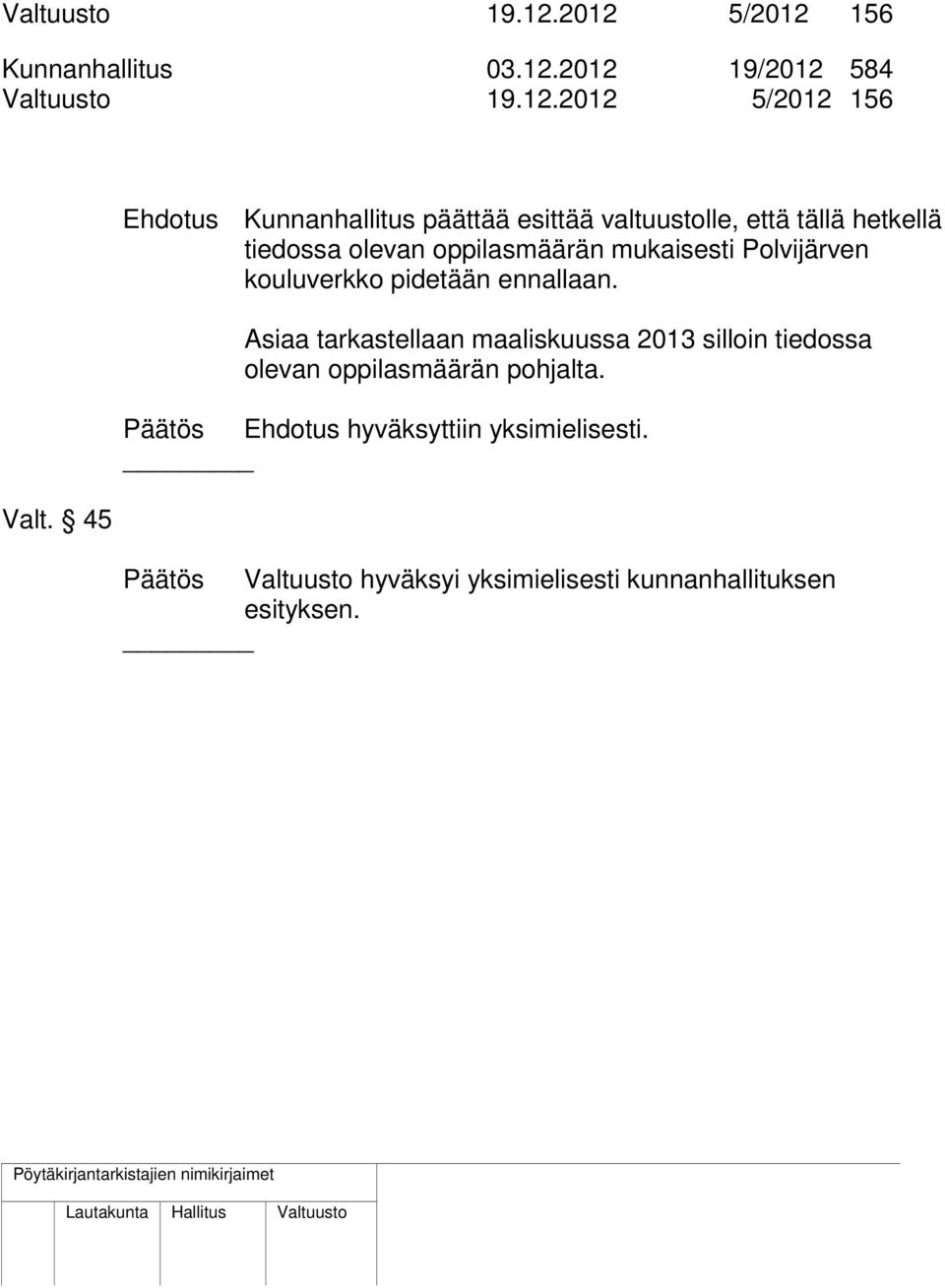 mukaisesti Polvijärven kouluverkko pidetään ennallaan.