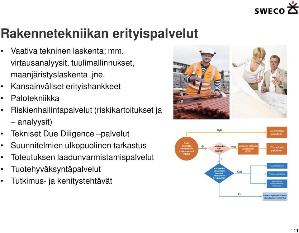 Kansainväliset erityishankkeet Palotekniikka Riskienhallintapalvelut (riskikartoitukset ja