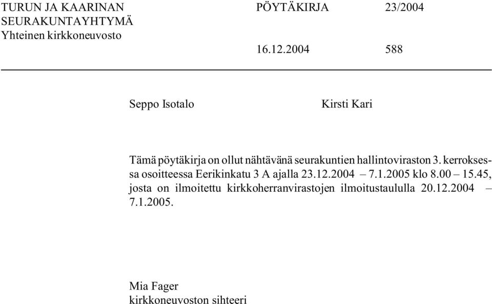 seurakuntien hallintoviraston 3.