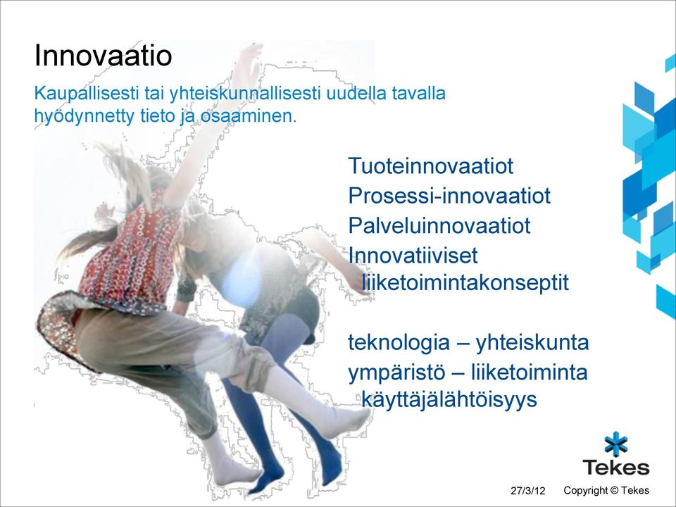 Tuoteinnovaatiot Prosessi-innovaatiot Palveluinnovaatiot