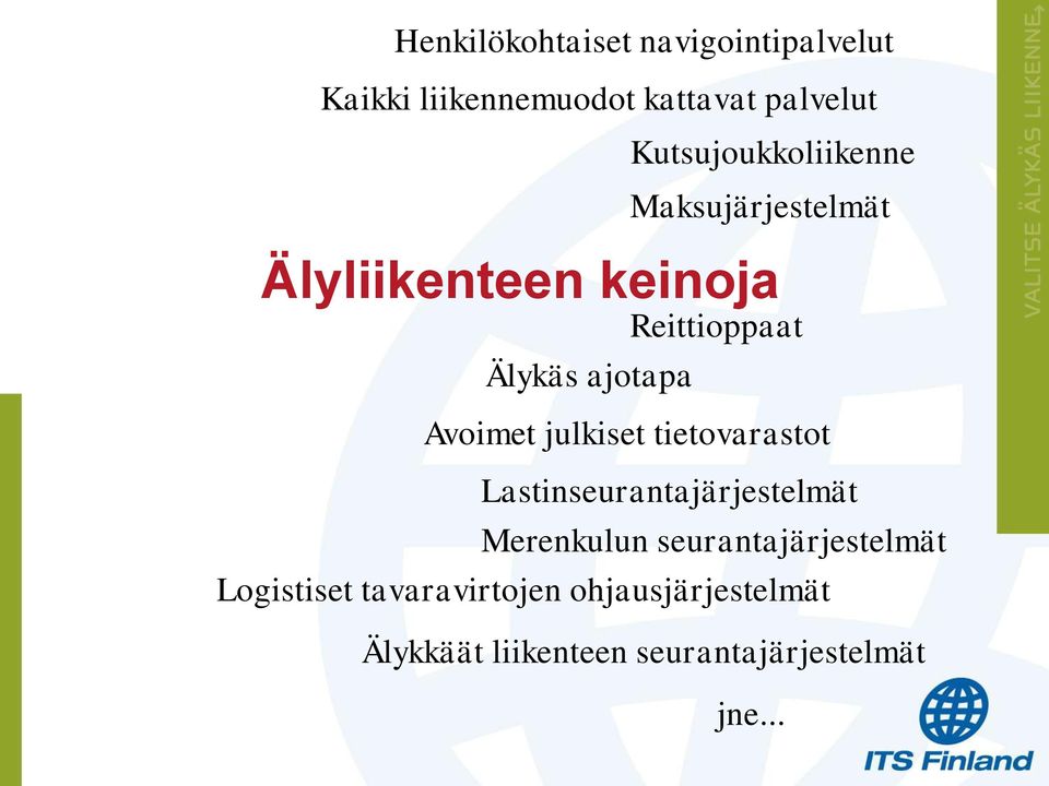 ajotapa Avoimet julkiset tietovarastot Lastinseurantajärjestelmät Merenkulun