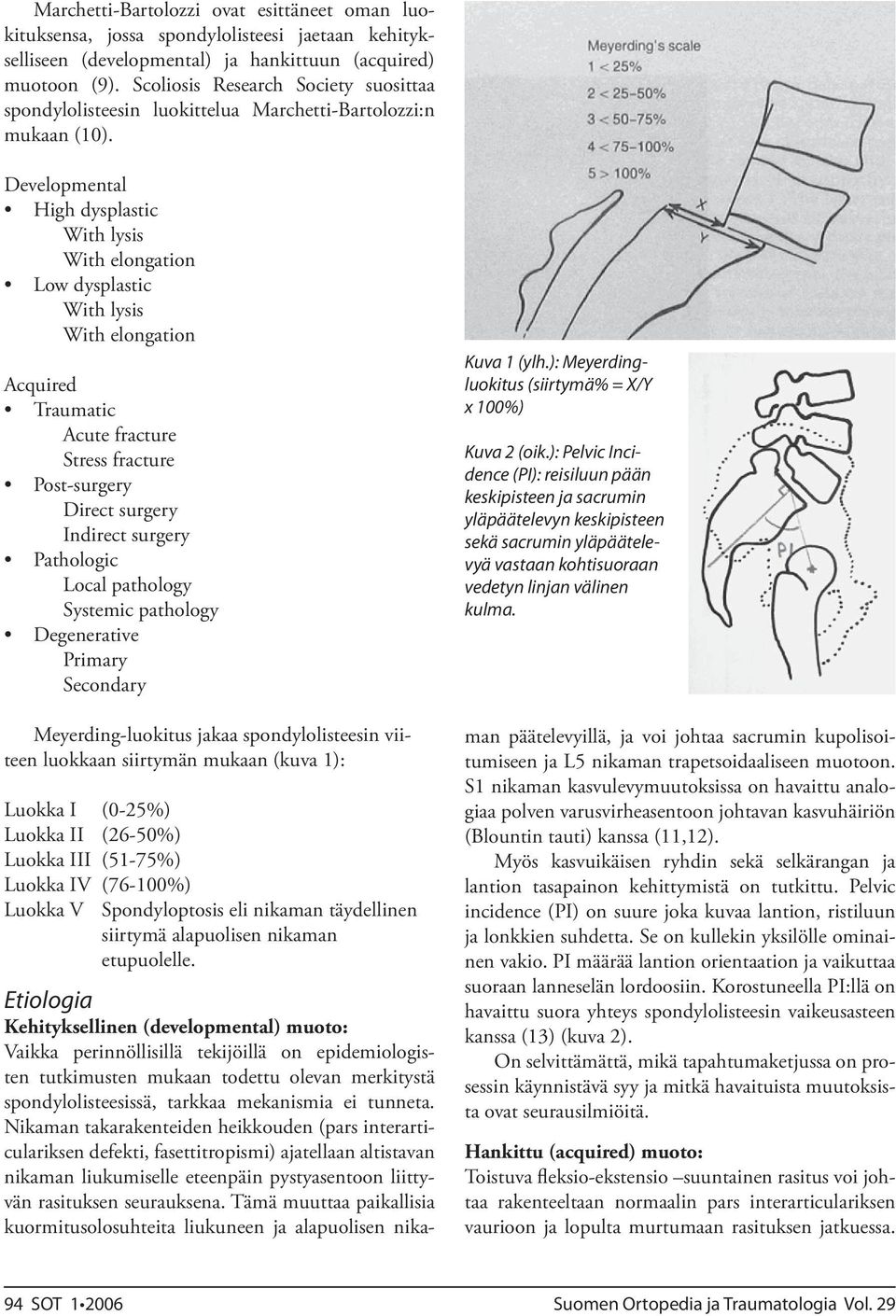 Developmental High dysplastic With lysis With elongation Low dysplastic With lysis With elongation Acquired Traumatic Acute fracture Stress fracture Post-surgery Direct surgery Indirect surgery