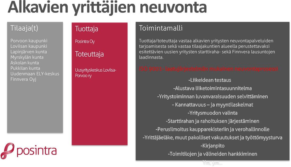 esitettävien uusien yritysten starttiraha- sekä Finnvera lausuntojen laadinnasta.
