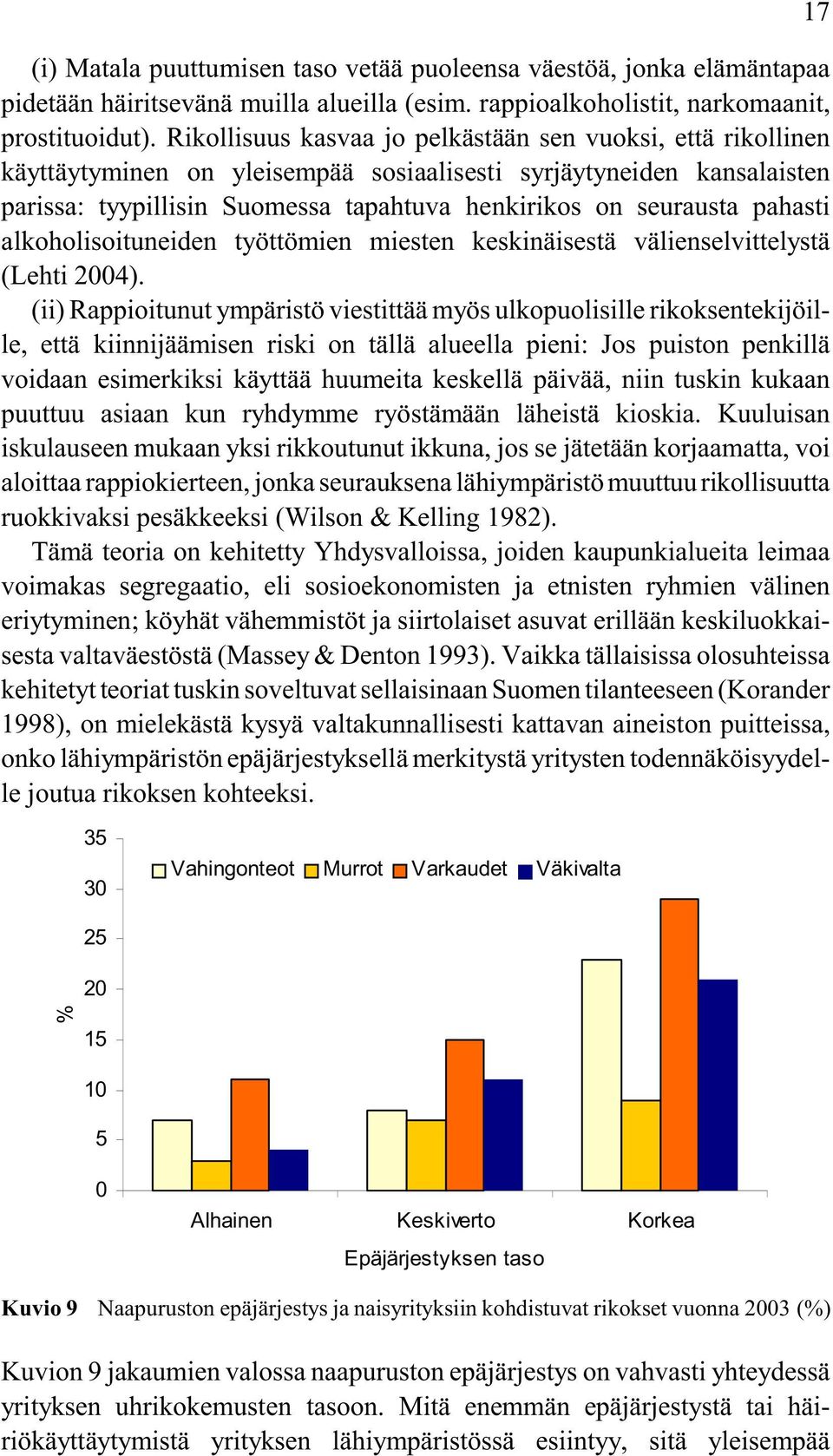 pahasti alkoholisoituneiden työttömien miesten keskinäisestä välienselvittelystä (Lehti 2004).