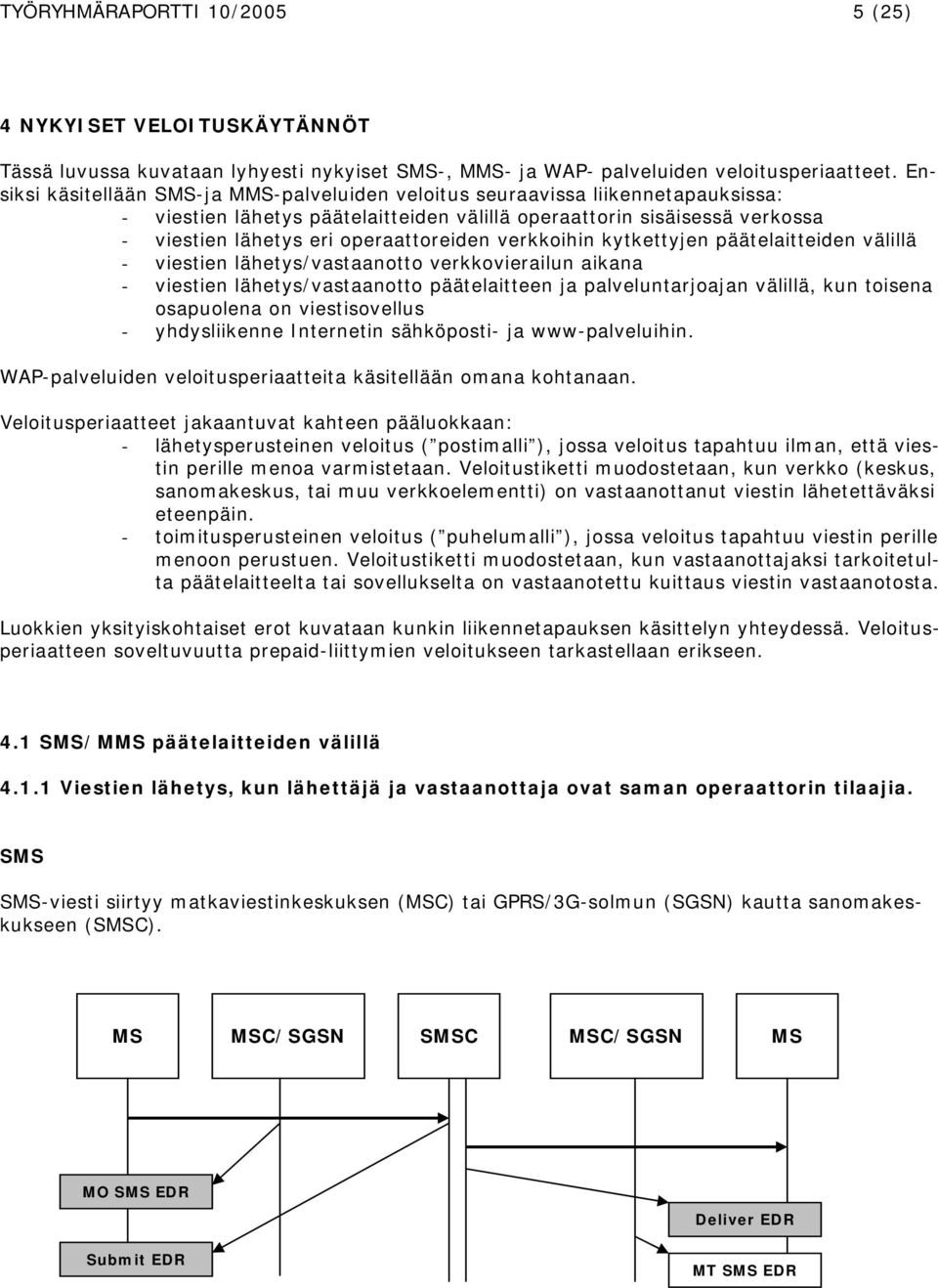 verkkoihin kytkettyjen päätelaitteiden välillä - viestien lähetys/vastaanotto verkkovierailun aikana - viestien lähetys/vastaanotto päätelaitteen ja palveluntarjoajan välillä, kun toisena osapuolena