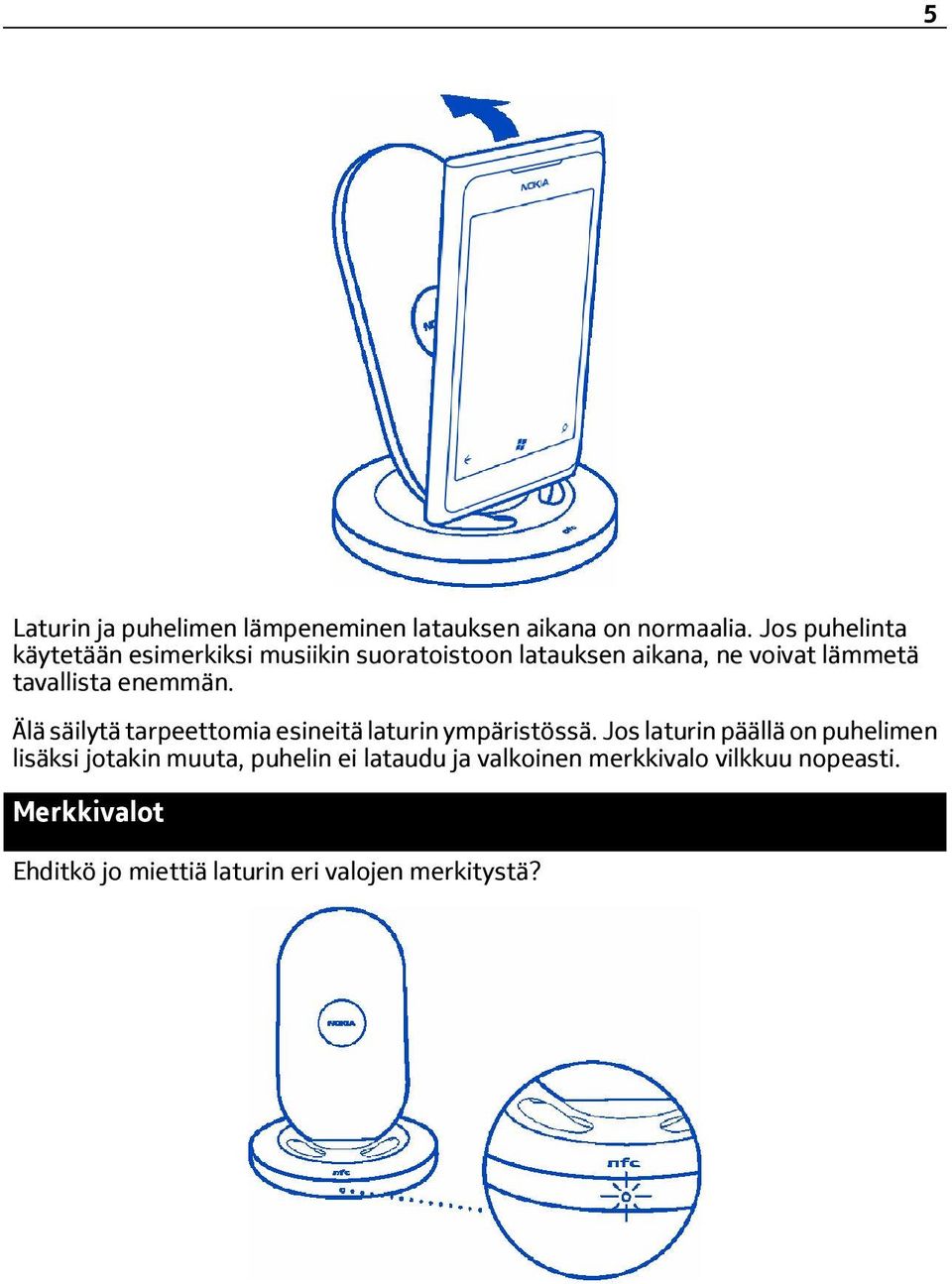 tavallista enemmän. Älä säilytä tarpeettomia esineitä laturin ympäristössä.