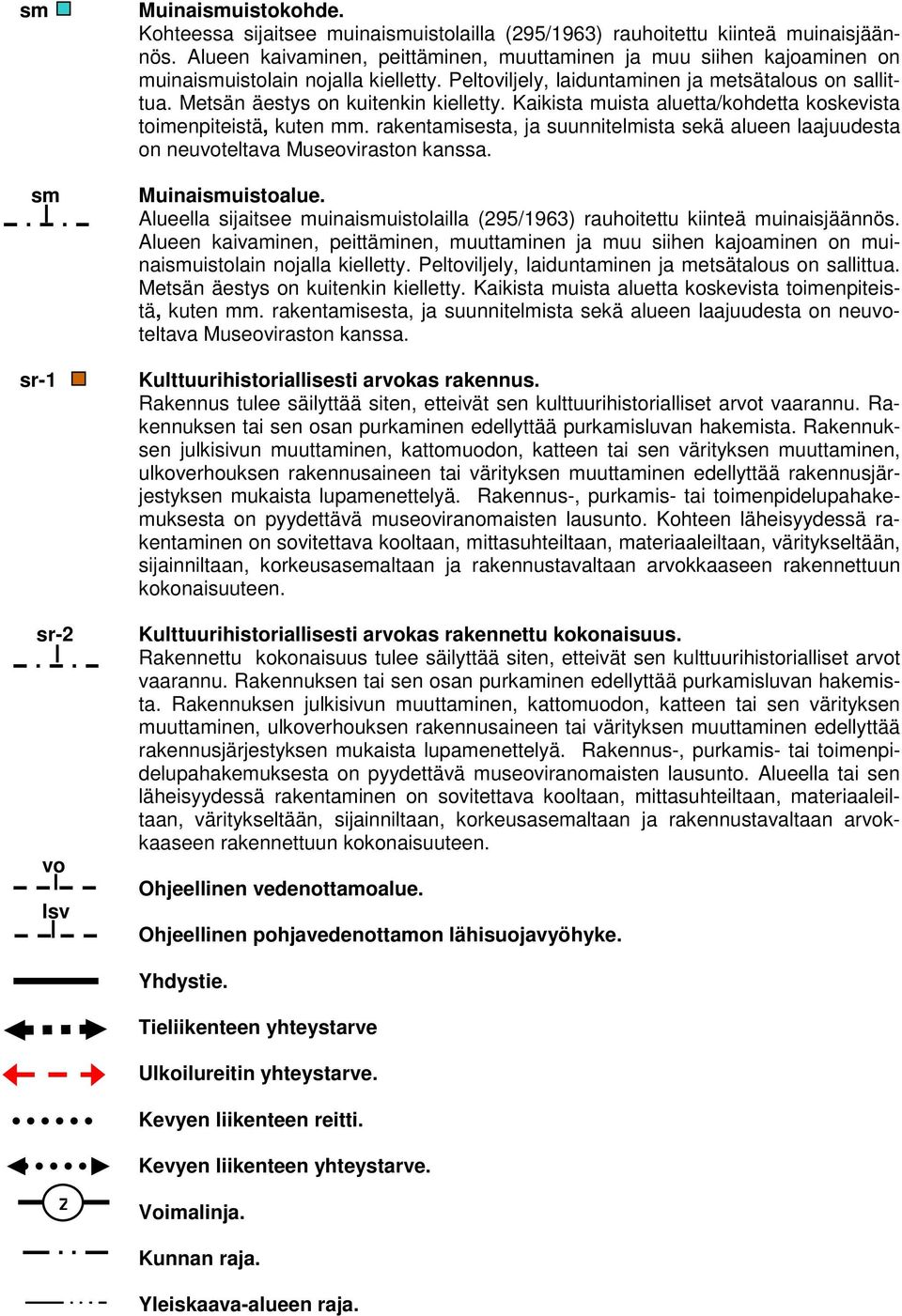 Metsän äestys on kuitenkin kielletty. Kaikista muista aluetta/kohdetta koskevista toimenpiteistä, kuten mm.