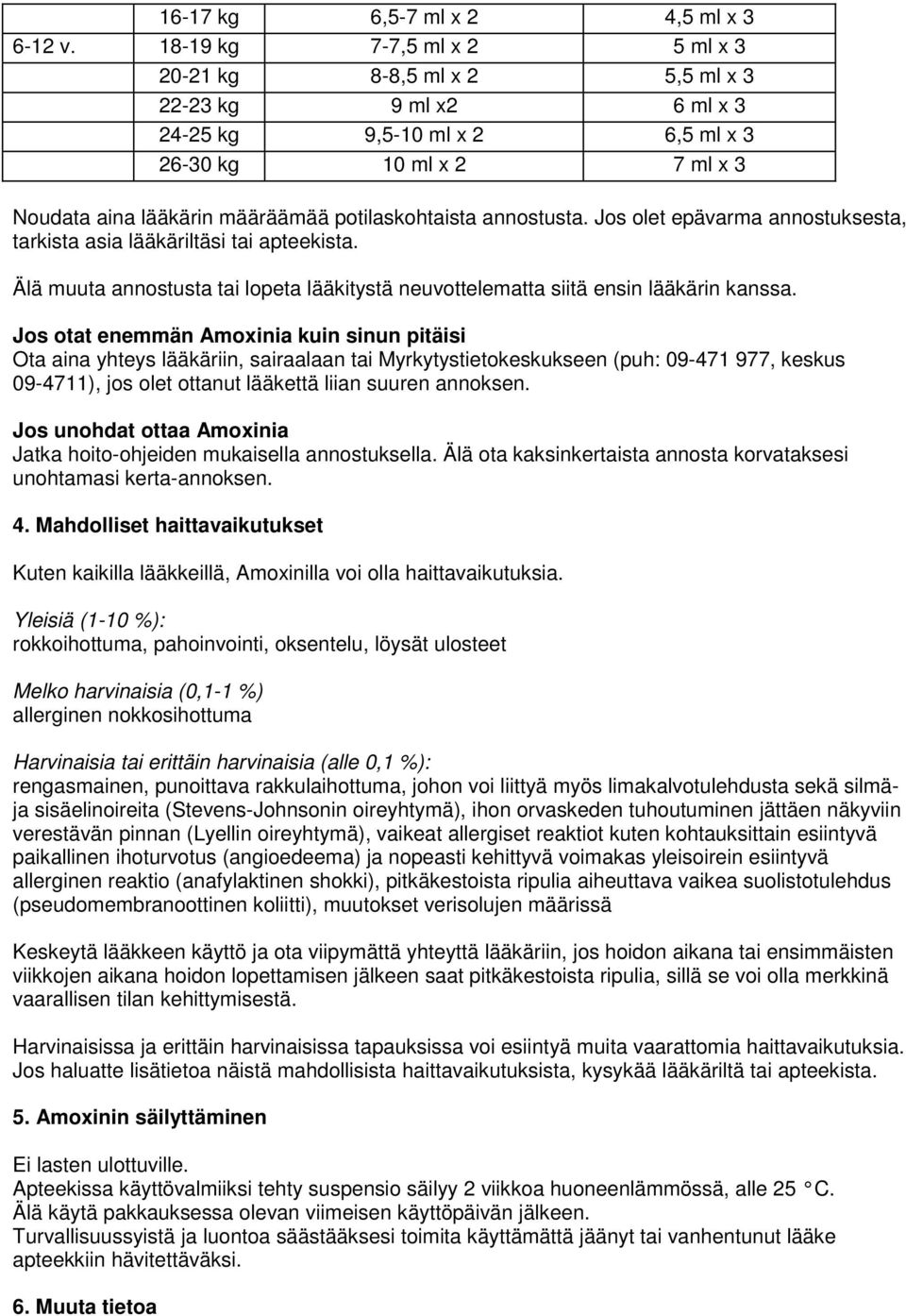 potilaskohtaista annostusta. Jos olet epävarma annostuksesta, tarkista asia lääkäriltäsi tai apteekista. Älä muuta annostusta tai lopeta lääkitystä neuvottelematta siitä ensin lääkärin kanssa.