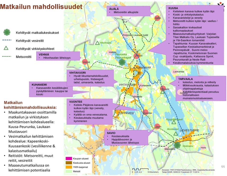 Reitistöt: Metsoreitti, muut reitit, vesireitit Maaseutumatkailussa on kehittämisen potentiaalia Vehniä Hitonhauta VIHTAVUORI Hyvät liikuntamahdollisuudet, urheilupuisto, frisbeegolf, ladut,