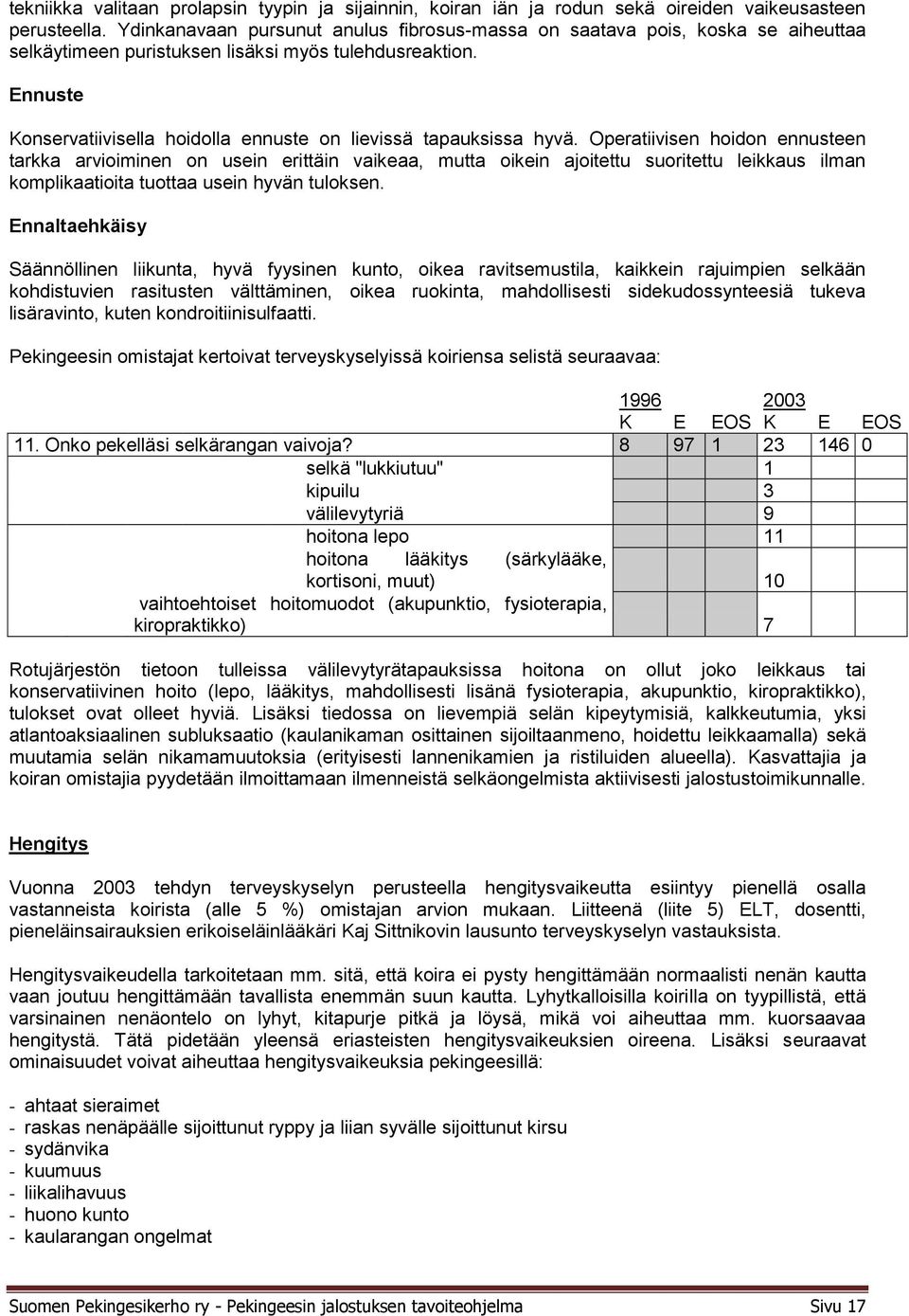 Ennuste Konservatiivisella hoidolla ennuste on lievissä tapauksissa hyvä.