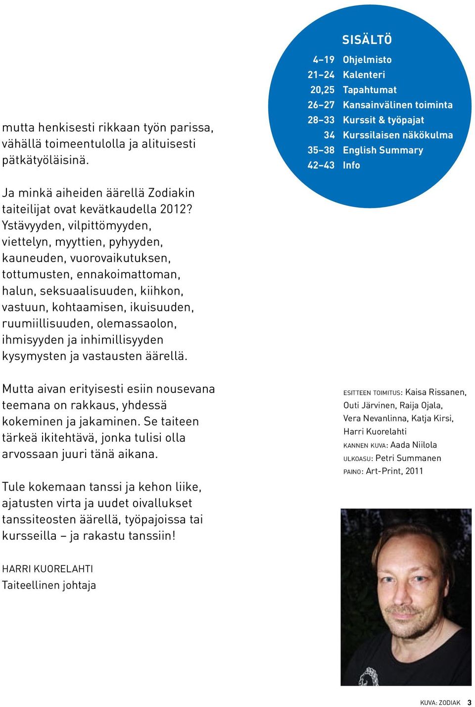 Zodiakin taiteilijat ovat kevätkaudella 2012?