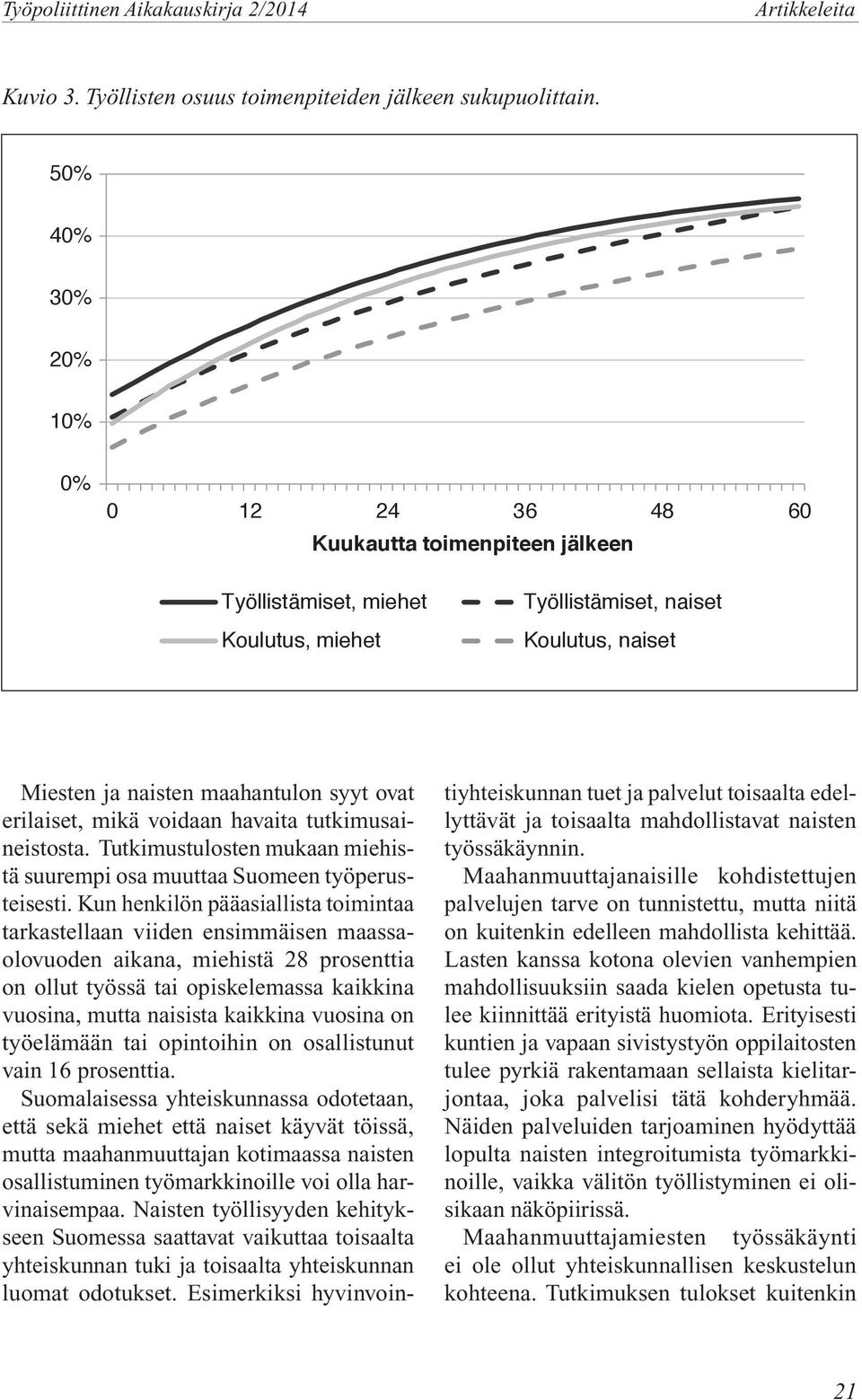 erilaiset, mikä voidaan havaita tutkimusaineistosta. Tutkimustulosten mukaan miehistä suurempi osa muuttaa Suomeen työperusteisesti.