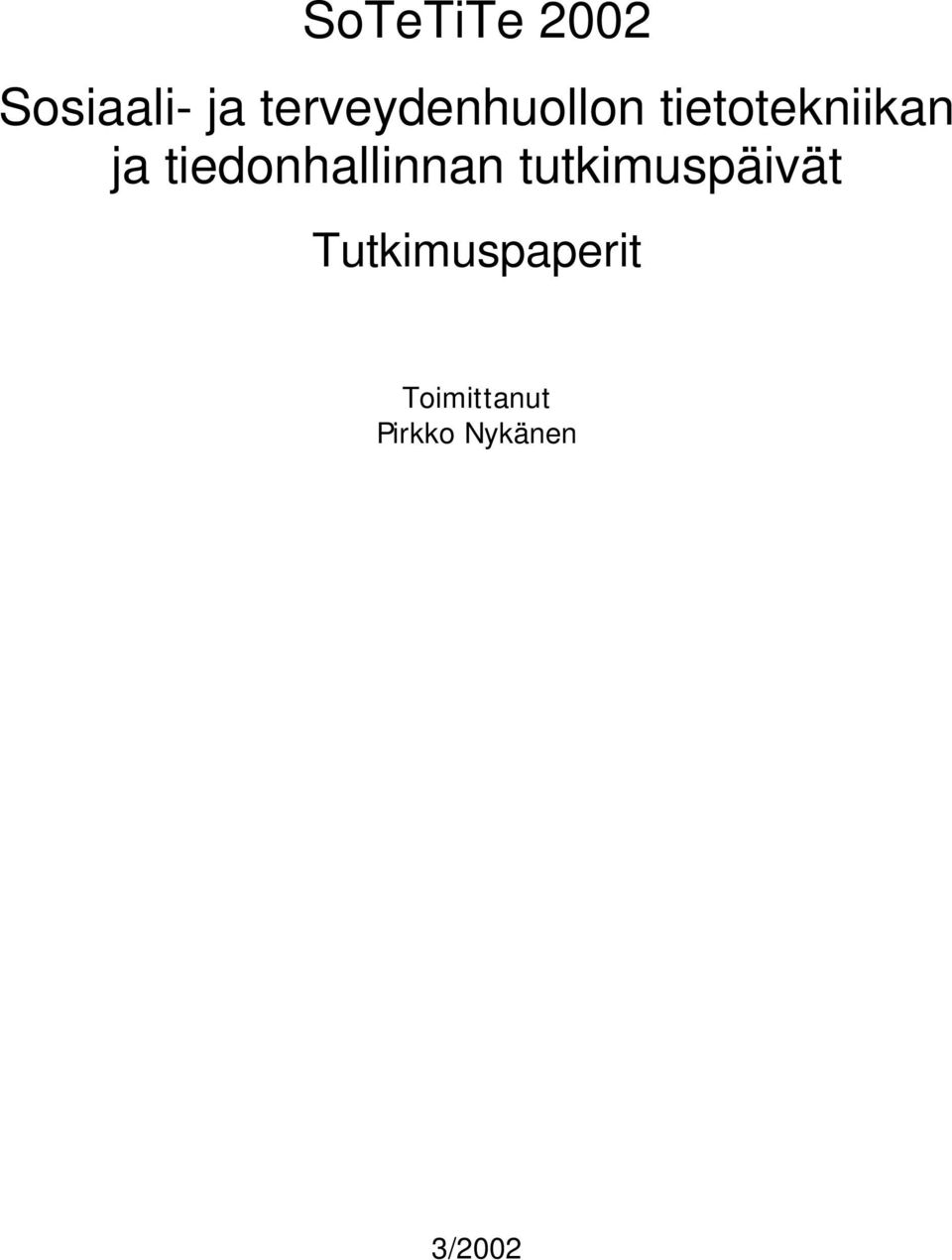 tiedonhallinnan tutkimuspäivät