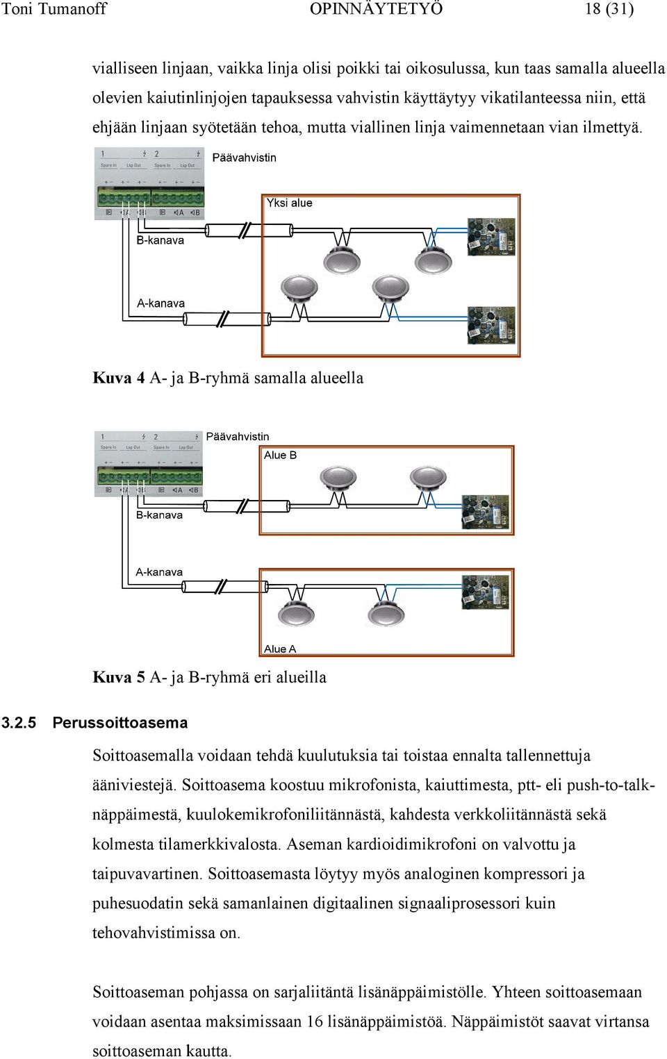 5 Perussoittoasema Soittoasemalla voidaan tehdä kuulutuksia tai toistaa ennalta tallennettuja ääniviestejä.