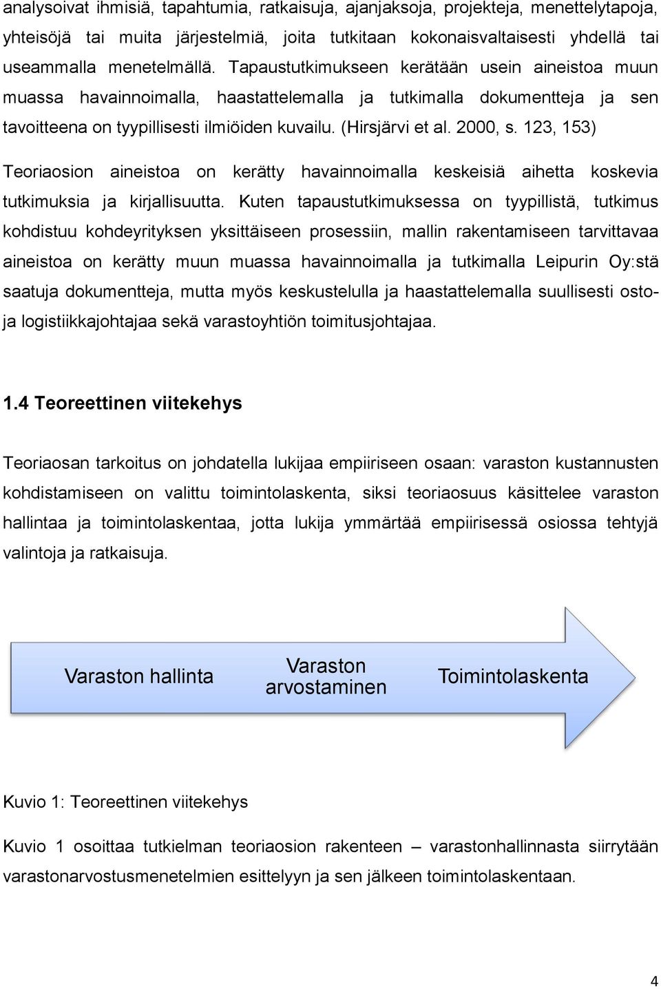 123, 153) Teoriaosion aineistoa on kerätty havainnoimalla keskeisiä aihetta koskevia tutkimuksia ja kirjallisuutta.