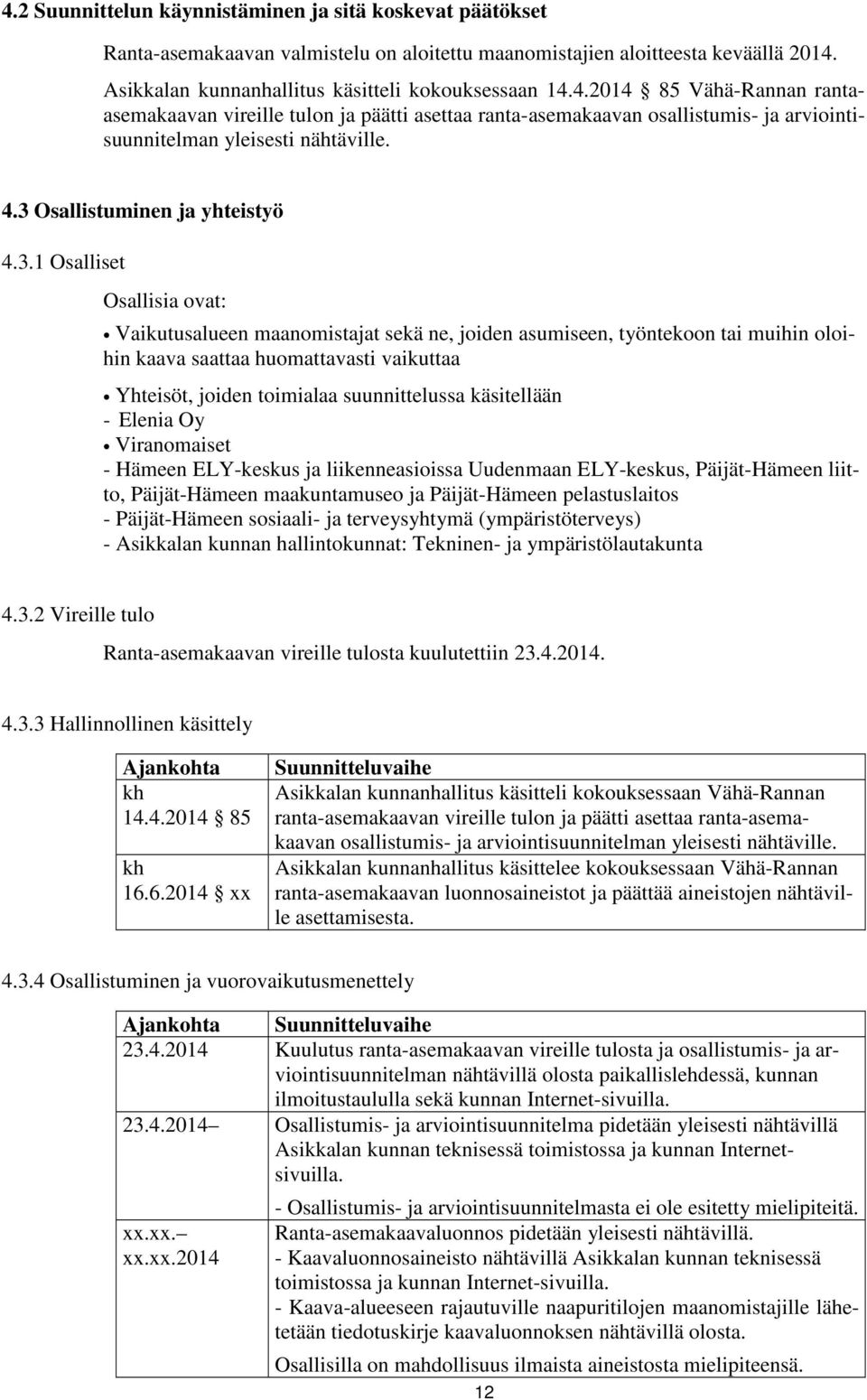 joiden toimialaa suunnittelussa käsitellään - Elenia Oy Viranomaiset - Hämeen ELY-keskus ja liikenneasioissa Uudenmaan ELY-keskus, Päijät-Hämeen liitto, Päijät-Hämeen maakuntamuseo ja Päijät-Hämeen