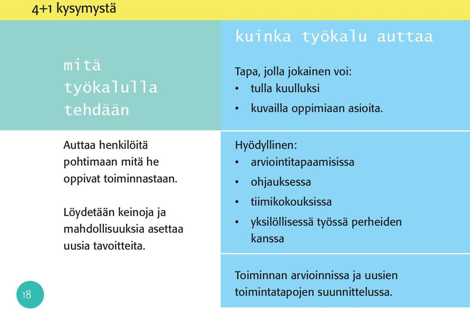 Löydetään keinoja ja mahdollisuuksia asettaa uusia tavoitteita.