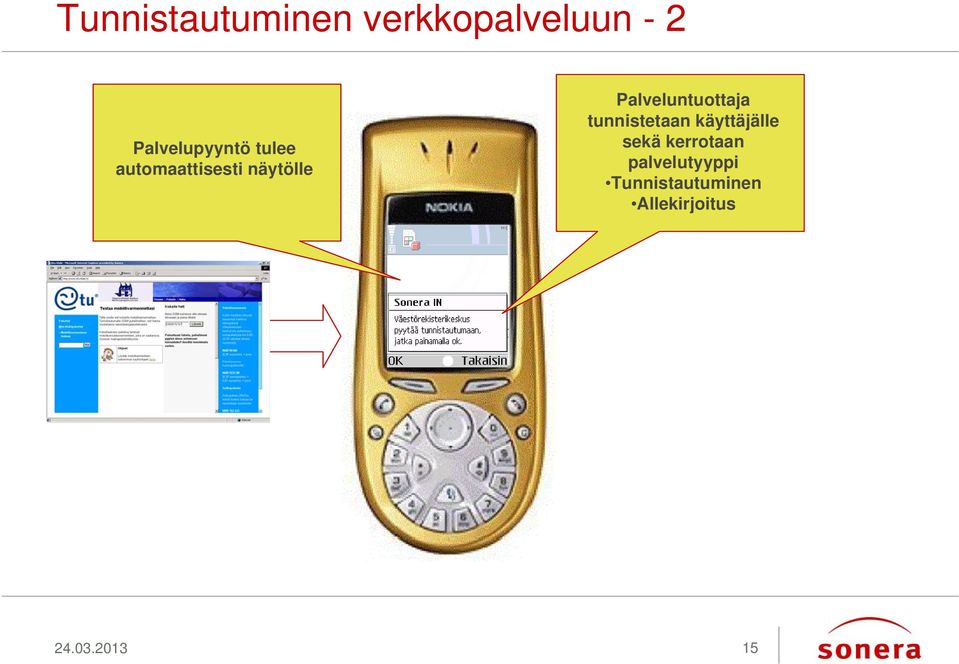 Palveluntuottaja tunnistetaan käyttäjälle sekä