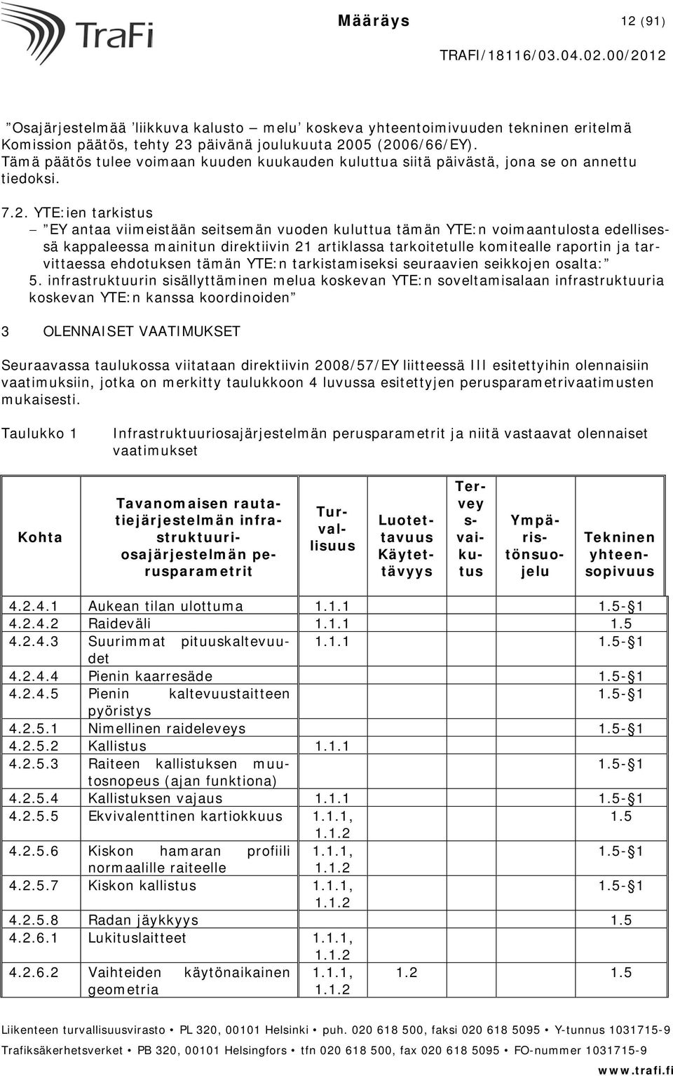 YTE:ien tarkistus EY antaa viimeistään seitsemän vuoden kuluttua tämän YTE:n voimaantulosta edellisessä kappaleessa mainitun direktiivin 21 artiklassa tarkoitetulle komitealle raportin ja