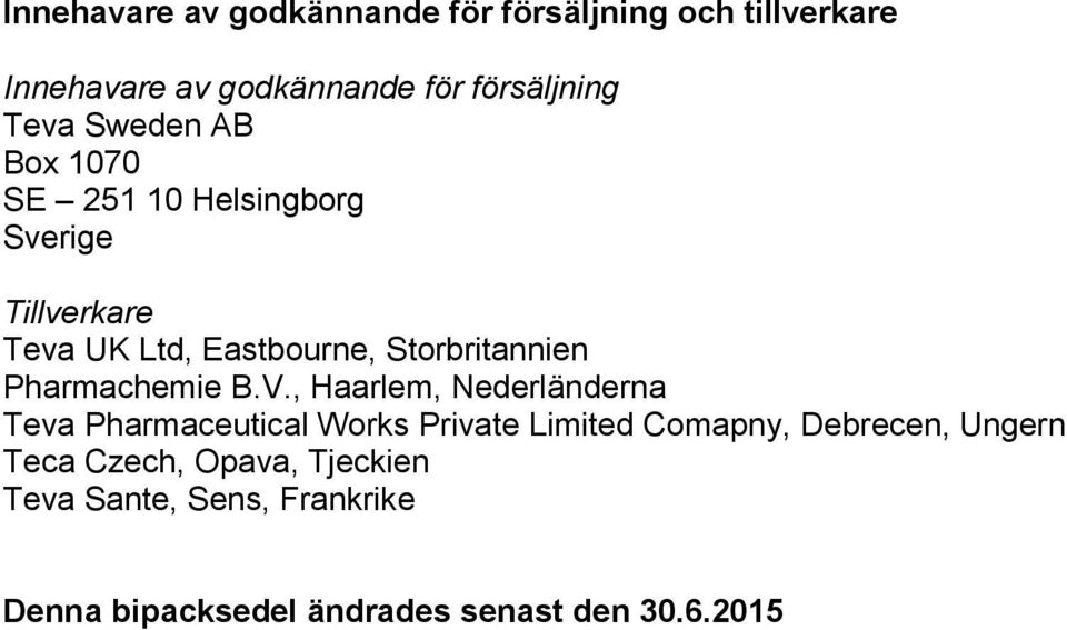 Pharmachemie B.V.