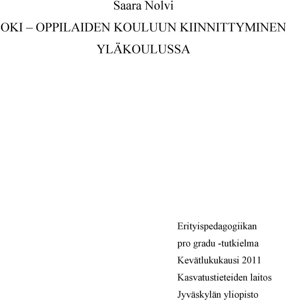 Erityispedagogiikan pro gradu -tutkielma