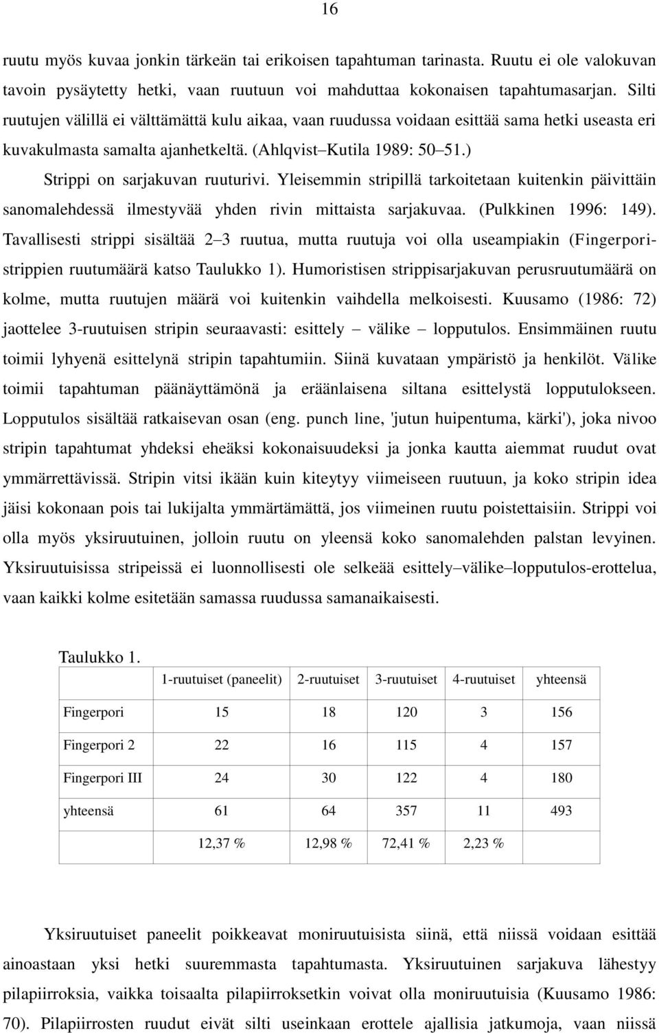 ) Strippi on sarjakuvan ruuturivi. Yleisemmin stripillä tarkoitetaan kuitenkin päivittäin sanomalehdessä ilmestyvää yhden rivin mittaista sarjakuvaa. (Pulkkinen 1996: 149).