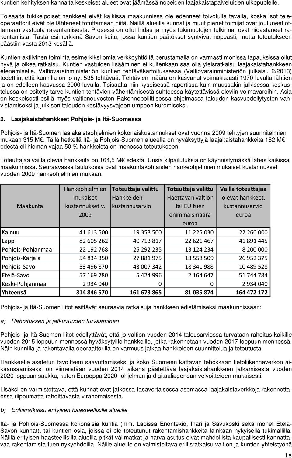 Näillä alueilla kunnat ja muut pienet toimijat ovat joutuneet ottamaan vastuuta rakentamisesta. Prosessi on ollut hidas ja myös tukimuotojen tulkinnat ovat hidastaneet rakentamista.