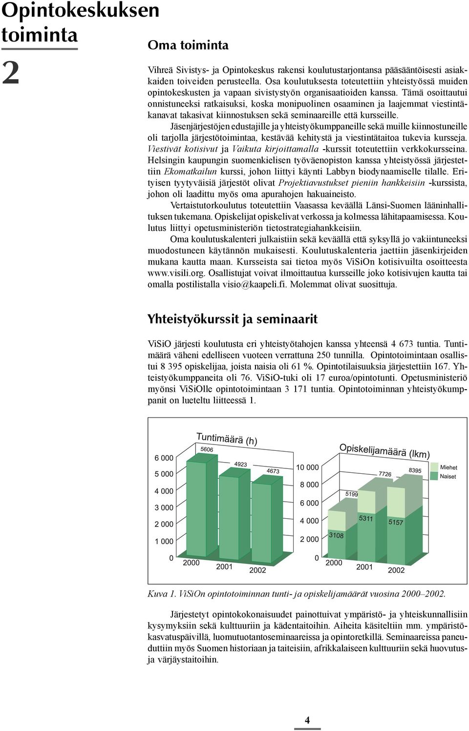Tämä osoittautui onnistuneeksi ratkaisuksi, koska monipuolinen osaaminen ja laajemmat viestintäkanavat takasivat kiinnostuksen sekä seminaareille että kursseille.