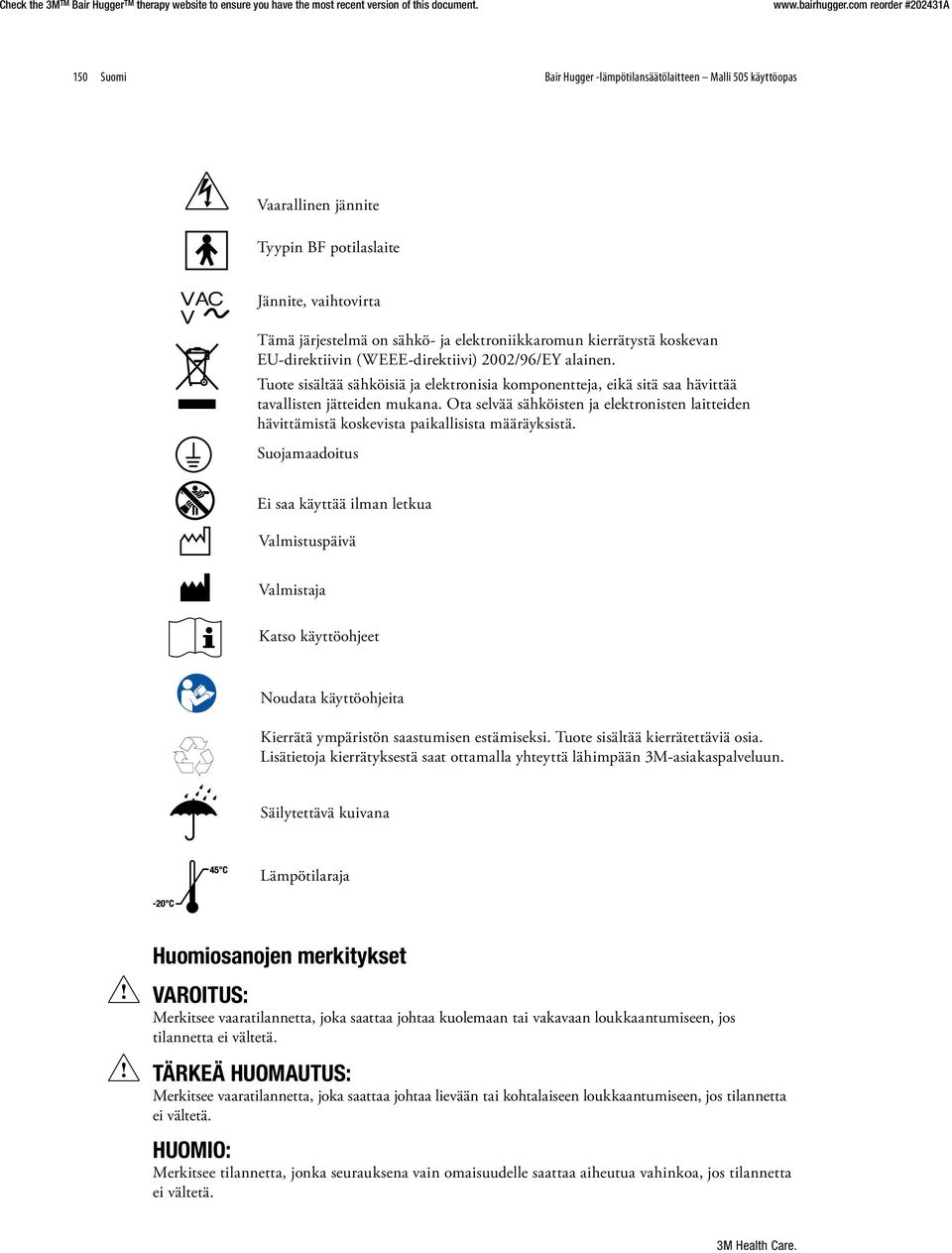 Ota selvää sähköisten ja elektronisten laitteiden hävittämistä koskevista paikallisista määräyksistä.