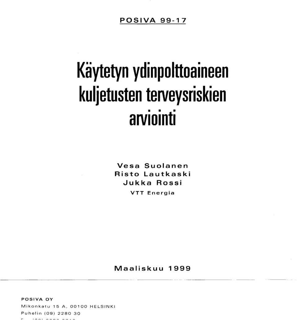 Lautkaski Jukka Rossi VTT Energia Maaliskuu 1999